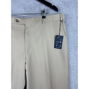 Ballin Pants Mens 40 Khaki Flat Front Comfort-EZE Polyester Nanotechnology Dress